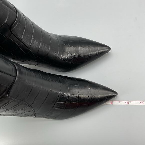NEW Aldo Women’s Cadigoder Pointed Toe Croc Knee High Boots Black Size 7M - Picture 7 of 10